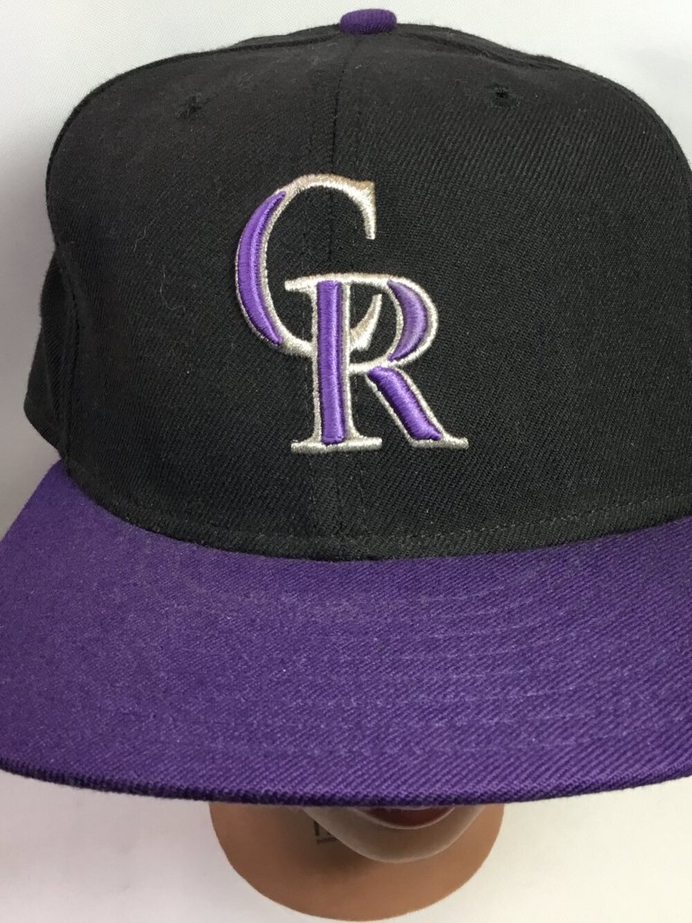 New Era Colorado Rockies Authentic Collect. Hat Wool Vintage 8 Black Purple USA